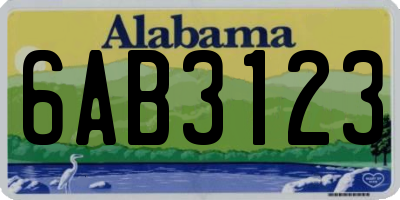 AL license plate 6AB3123