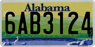 AL license plate 6AB3124