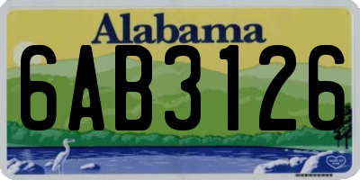 AL license plate 6AB3126