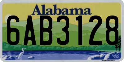 AL license plate 6AB3128