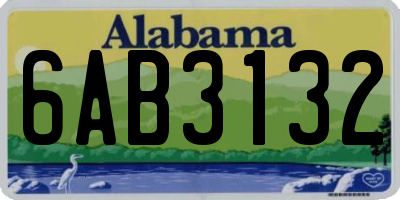 AL license plate 6AB3132