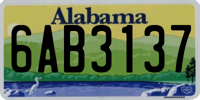 AL license plate 6AB3137