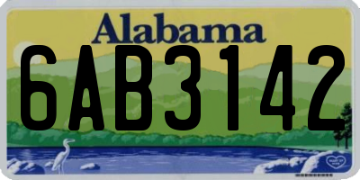 AL license plate 6AB3142