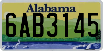 AL license plate 6AB3145
