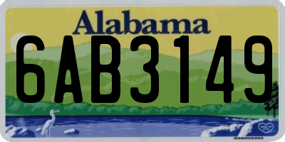 AL license plate 6AB3149