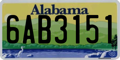 AL license plate 6AB3151