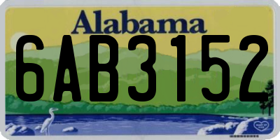 AL license plate 6AB3152