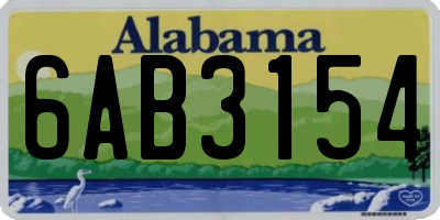AL license plate 6AB3154