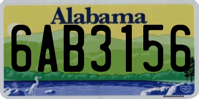 AL license plate 6AB3156