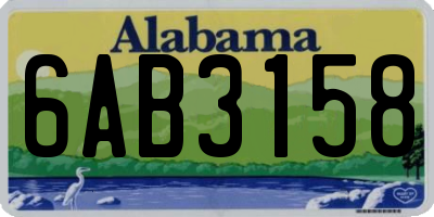 AL license plate 6AB3158