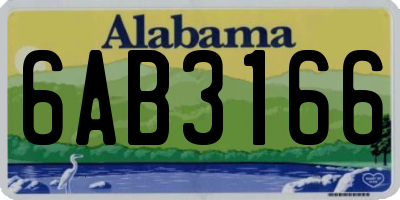 AL license plate 6AB3166