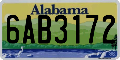 AL license plate 6AB3172