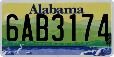 AL license plate 6AB3174