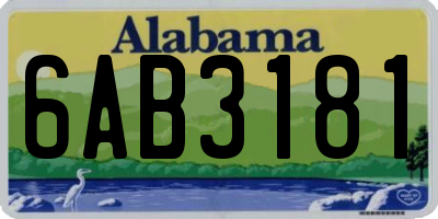 AL license plate 6AB3181