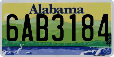 AL license plate 6AB3184