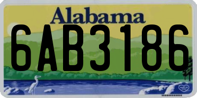 AL license plate 6AB3186