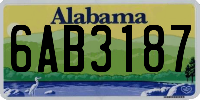 AL license plate 6AB3187