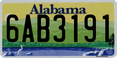AL license plate 6AB3191