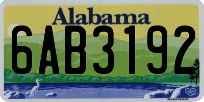 AL license plate 6AB3192