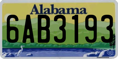 AL license plate 6AB3193