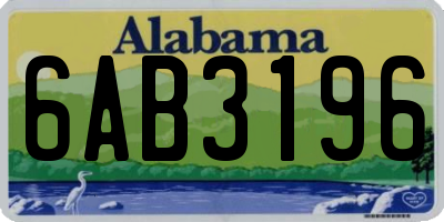 AL license plate 6AB3196