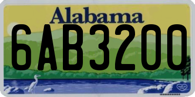 AL license plate 6AB3200