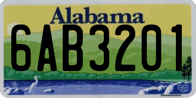 AL license plate 6AB3201