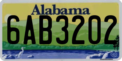 AL license plate 6AB3202