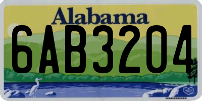 AL license plate 6AB3204