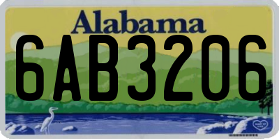 AL license plate 6AB3206