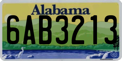 AL license plate 6AB3213