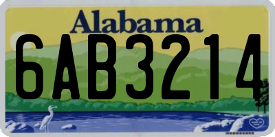AL license plate 6AB3214