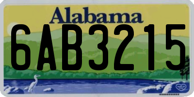 AL license plate 6AB3215