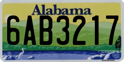 AL license plate 6AB3217