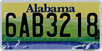 AL license plate 6AB3218