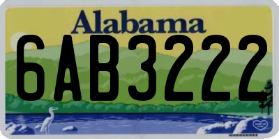 AL license plate 6AB3222