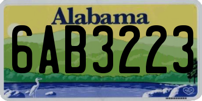 AL license plate 6AB3223