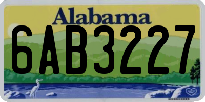 AL license plate 6AB3227