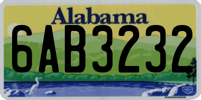 AL license plate 6AB3232