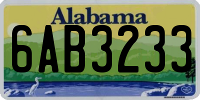 AL license plate 6AB3233