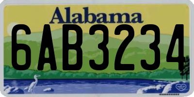 AL license plate 6AB3234