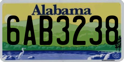 AL license plate 6AB3238