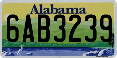 AL license plate 6AB3239