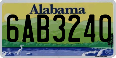 AL license plate 6AB3240