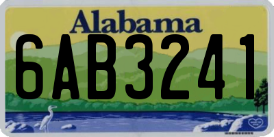 AL license plate 6AB3241