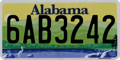 AL license plate 6AB3242