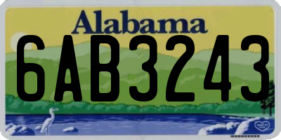 AL license plate 6AB3243