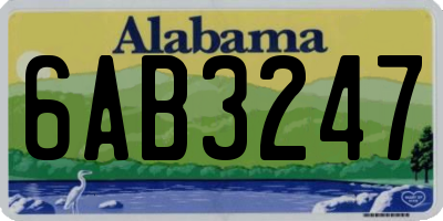 AL license plate 6AB3247