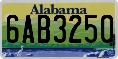 AL license plate 6AB3250