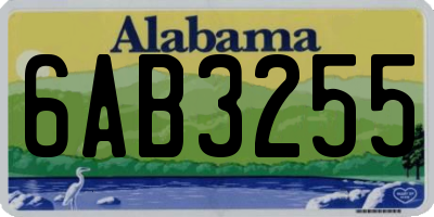 AL license plate 6AB3255
